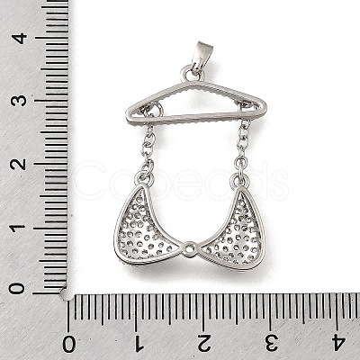 Brass Micro Pave Cubic Zirconia Charms KK-P336-03B-P-1