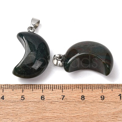 Natural Moss Agate Pendants G-F820-02L-12-1