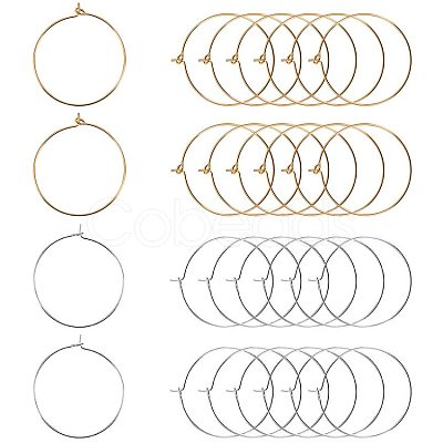 Brass Wine Glass Charm Rings Hoop Earrings KK-PH0028-01M-1