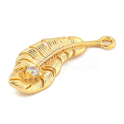 Brass Micro Pave Clear Cubic Zirconia Pendants KK-U015-12G-1