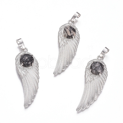Natural & Synthetic Mixed Gemstone Pendants G-L512-P-1