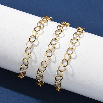 304 Stainless Steel Rolo Chains Bracelets for Women BJEW-U043-02G-1