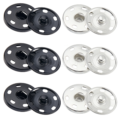 20Pcs 2 Colors Brass Snap Buttons KK-CY0001-03-1