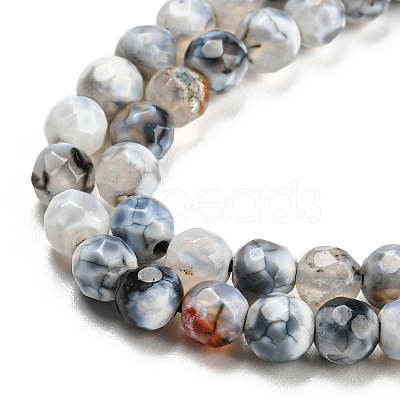 Dyed Natural Fire Crackle Agate Beads Strands G-G007-01F-1