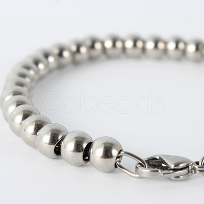 Tarnish Resistant 304 Stainless Steel Beaded Bracelets LS-BJEW-N240-16P-1