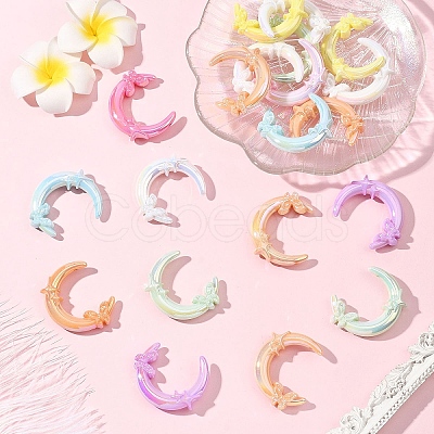 20Pcs Opaque UV Plating Acrylic Beads PACR-YW0001-50-1