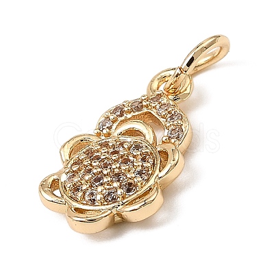 Brass Micro Pave Cubic Zirconia Charms KK-C133-03D-G-1