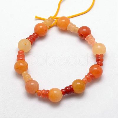 Natural Topaz Jade 3-Hole Guru Bead Strands G-K149-06-1