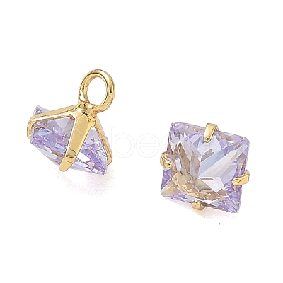 Brass Pave Cubic Zirconia Charms CU-CBABEB3-05G-04-1
