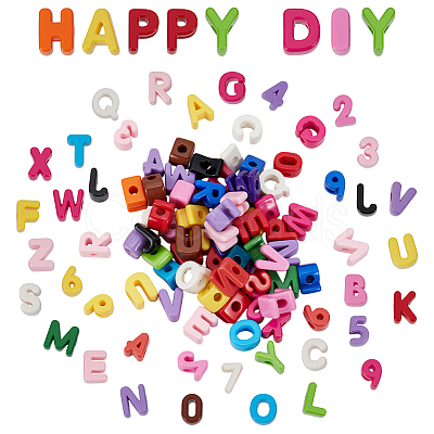 72Pcs Opaque Acrylic Beads Sets OACR-ME0001-25-1