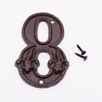 Iron Home Address Number X-AJEW-WH0018-93H-1
