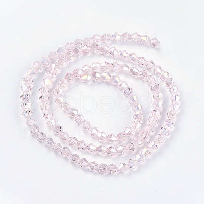 Transparent Electroplate Glass Beads Strands EGLA-S056-4mm-17-1