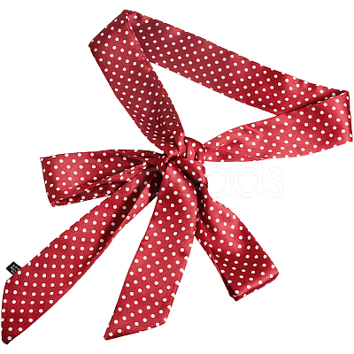Polka Dot Pattern Polyester Long Silk Scarf for Women Girls AJEW-WH20042-79C-1