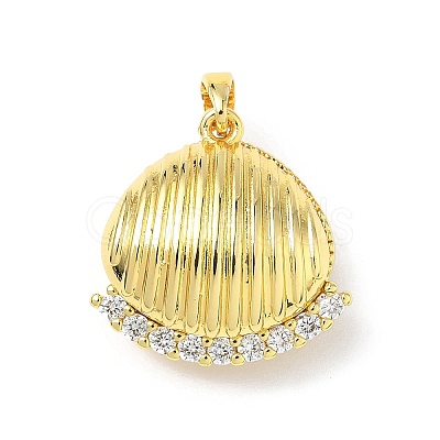 Brass Micro Pave Cubic Zirconia Pendants KK-L253-02G-1