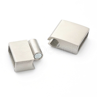 Tarnish Resistant 304 Stainless Steel Magnetic Clasps with Glue-in Ends X-STAS-B017-03P-1