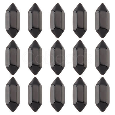 Olycraft Faceted No Hole Natural Black Obsidian Healing Stones G-OC0003-60-1