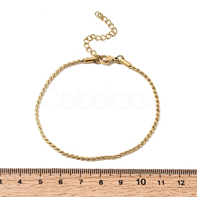 Twist 304 Stainless Steel Link Chains Bracelets for Women BJEW-K240-09G-1