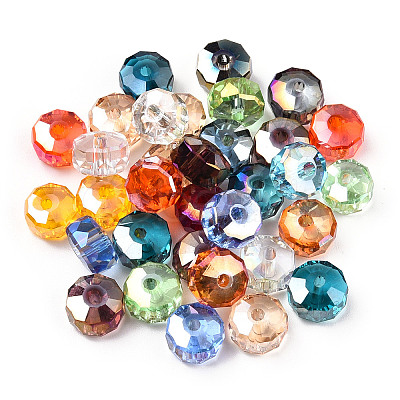 Transparent Electroplate Glass Beads Strands EGLA-YWC0001-8mm-02-1