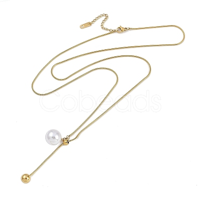 Ion Plating(IP) 304 Stainless Steel Snake Chain Necklaces NJEW-D080-08G-1