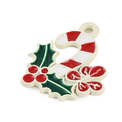 Christmas Theme Spray Painted Alloy Enamel Pendants ENAM-Z020-01D-1