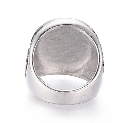 304 Stainless Steel Signet Rings for Men RJEW-D073-09-ASG-1