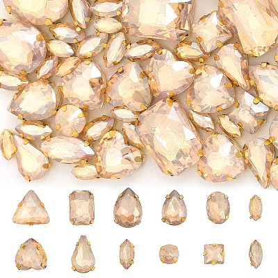 140Pcs 12 Style Mixed Shape Sew on Rhinestone FIND-CA0007-43E-1