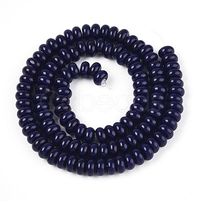 Opaque Solid Color Glass Beads Strands GLAA-ZX008-6mm-18P-1