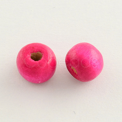 Dyed Natural Wood Beads WOOD-Q006-8mm-11-LF-1
