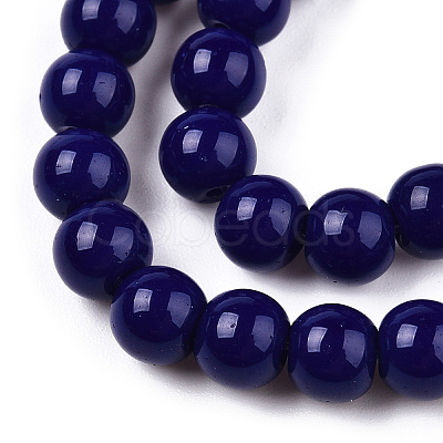 Opaque Solid Color Glass Beads Strands X-GLAA-T032-P6mm-03-1