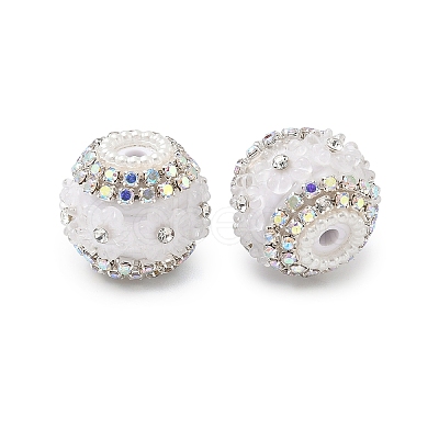 Bling Resin Rhinestone Flower Beads LS-OACR-D310-01P-F-1