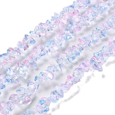Spray Painted Transparent Glass Beads Strands GLAA-P060-01A-16-1