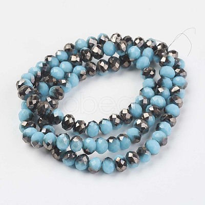 Electroplate Opaque Glass Beads Strands EGLA-A034-P4mm-P13-1