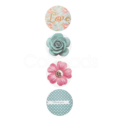 3D Flower & Heart Pattern Roll Stickers DIY-B031-05-1