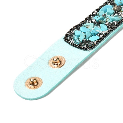 Faux Suede Snap Cord Bracelet LS-BJEW-F428-14-1