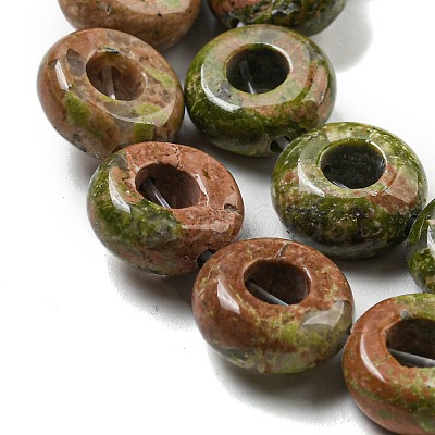 Natural Unakite Beads Strands G-P536-A01-01-1