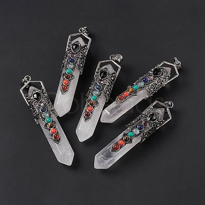 Natural Quartz Crystal Big Pointed Pendants G-H281-02D-1
