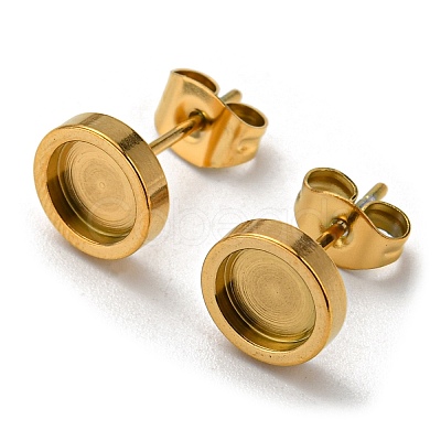 Ion Plating(IP) 304 Stainless Steel Stud Earring Settings STAS-L219-02C-G-1