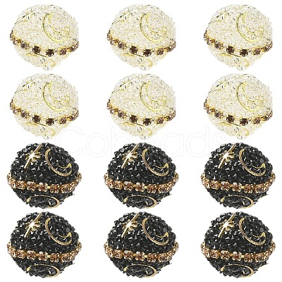 6Pcs Alloy Acrylic Beads OACR-YW0003-64A-1