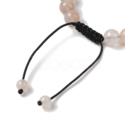 8mm Round Natural Purple Quartz Braided Bead Bracelets BJEW-C067-01B-25-1