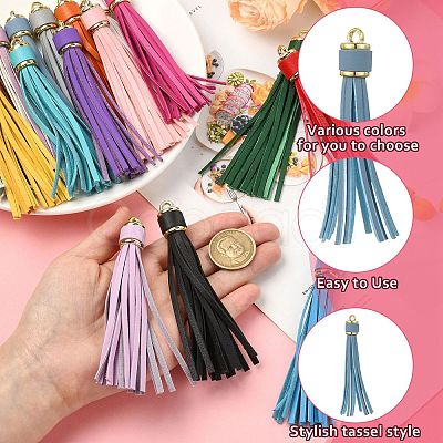 20Pcs 20 Styles Imitation Leather Tassel Pendants FIND-CJ0003-35-1