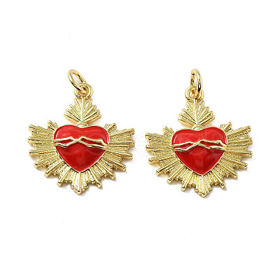Brass Enamel Pendants KK-R229-06G-03-1