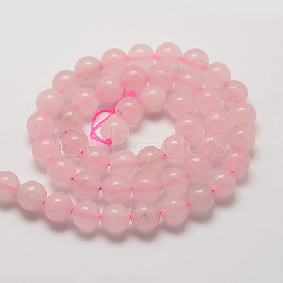 Natural Rose Quartz Bead Strands G-G735-46-10mm-1