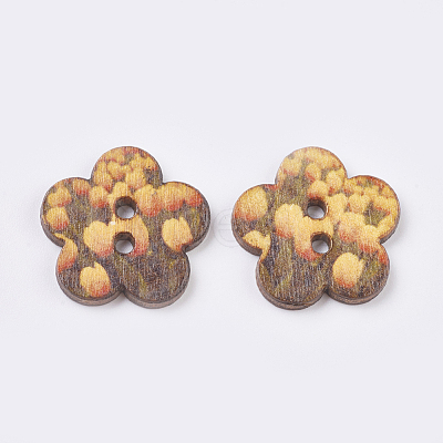 Printed Wooden Buttons BUTT-K007-06-1