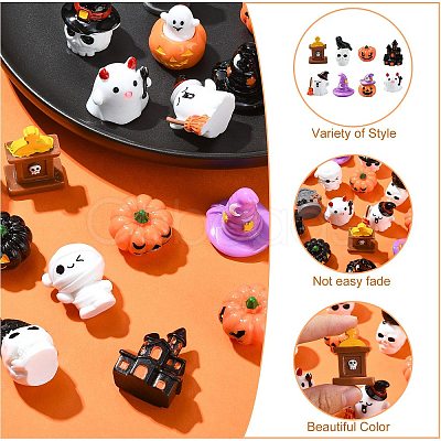 32Pcs 16 Styles Halloween Resin Display Decorations DJEW-CJ0001-04-1