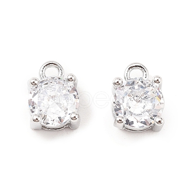 Brass Micro Pave Cubic Zirconia Pendants KK-D382-04P-02-1