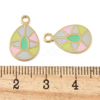 Ion Plating(IP) 304 Stainless Steel Enamel Charms STAS-U032-06G-02-1