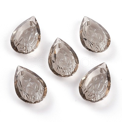 Embossed Glass Rhinestone Pendants GLAA-J101-05B-001SA-1
