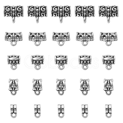 25Pcs 5 Style Tibetan Style Alloy Hanger Links TIBE-YW0001-41-1