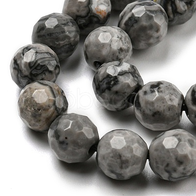 Natural Map Stone/Picasso Stone/Picasso Jasper Beads Strands G-C079-B05-01-1