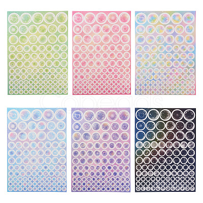 6 Sheets 6 Colors Waterproof PVC Self Adhesive Stickers DIY-TA0013-95-1